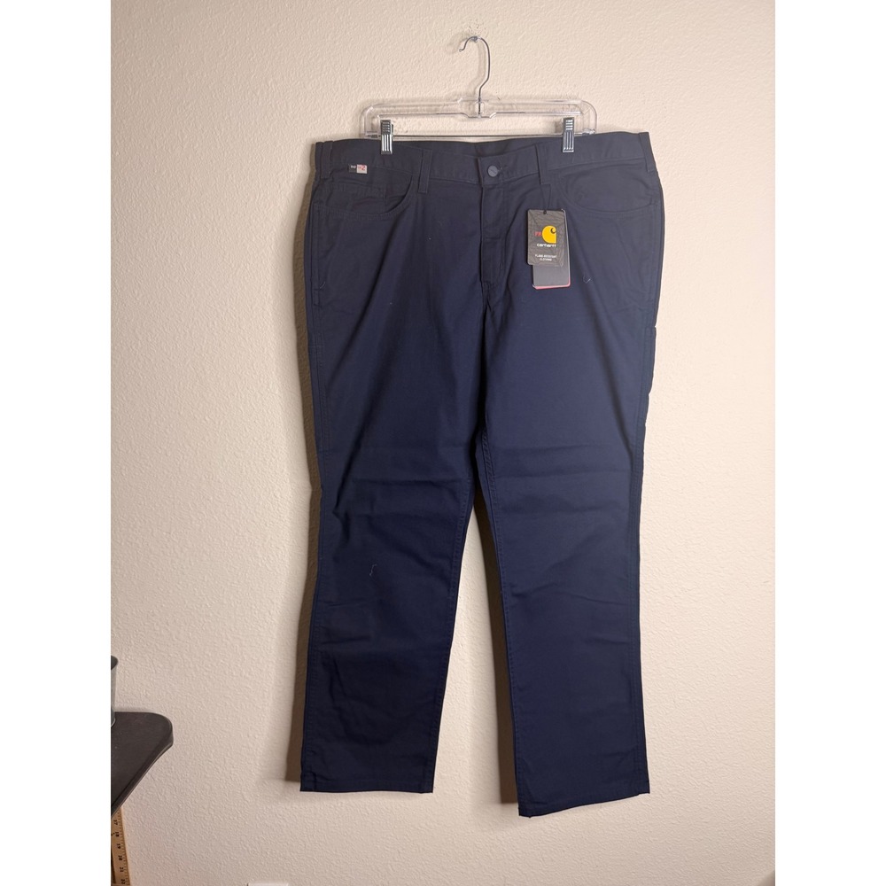 Carhartt FR Rugged Flex Canvas Work Pants Navy Flame Resistant Tactical NWT 14